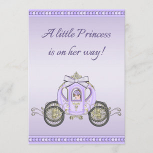 Purpurfärgad baby shower för Princess Arbeta som Inbjudningar