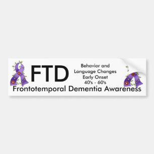 Purpurfärgad bandbula för Frontotemporal demens. Bildekal