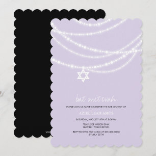 Purpurfärgad bat mitzvah inbjudningar