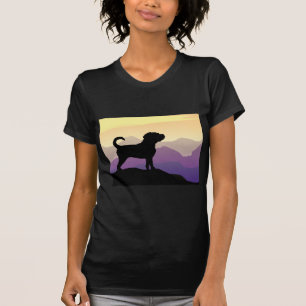Purpurfärgad bergPuggle hund Tee Shirt