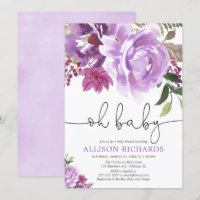 Purpurfärgad blom- flickababy shower, sommarvår