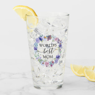 Purpurfärgad blom- kranvärlds för pion bäst gåva glaskopp