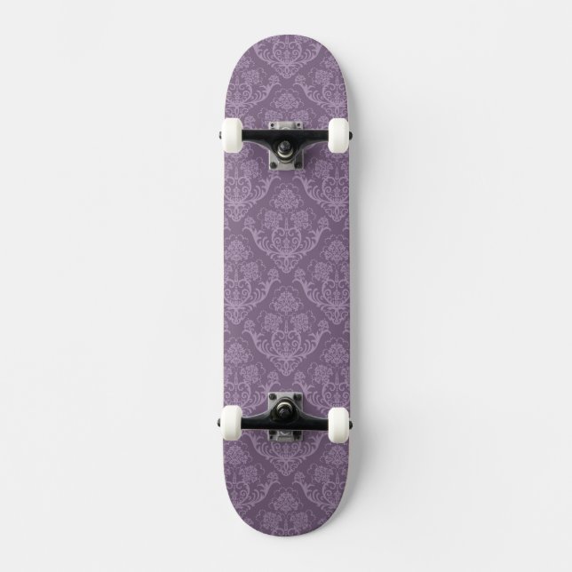 Purpurfärgad blom- tapet mini skateboard bräda 18,5 cm (Framsida)
