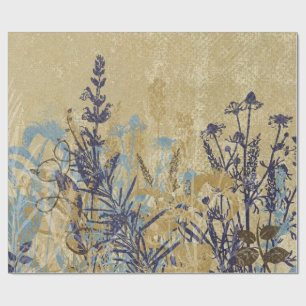 purpurfärgad blom- vintage presentpapper