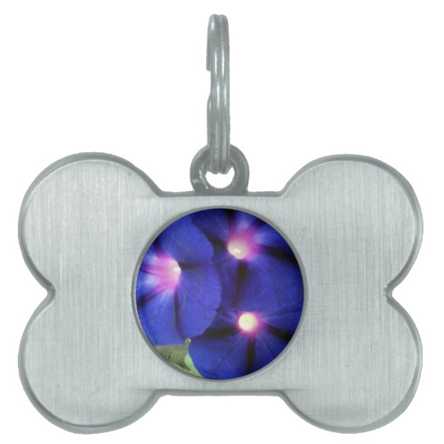 Purpurfärgad blommigthusdjurmärkre ID-bricka husdjur (Framsidan)