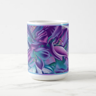 Purpurfärgad blommönstermugg kaffemugg