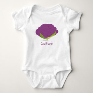 Purpurfärgad Bodysuit för baby för blomkålteck T Shirt