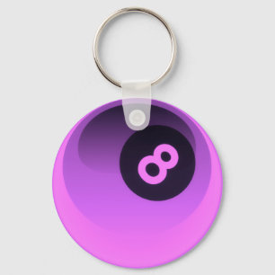 Purpurfärgad boll för neon 8 nyckelring