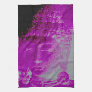 purpurfärgad buddha head handduk kökshandduk