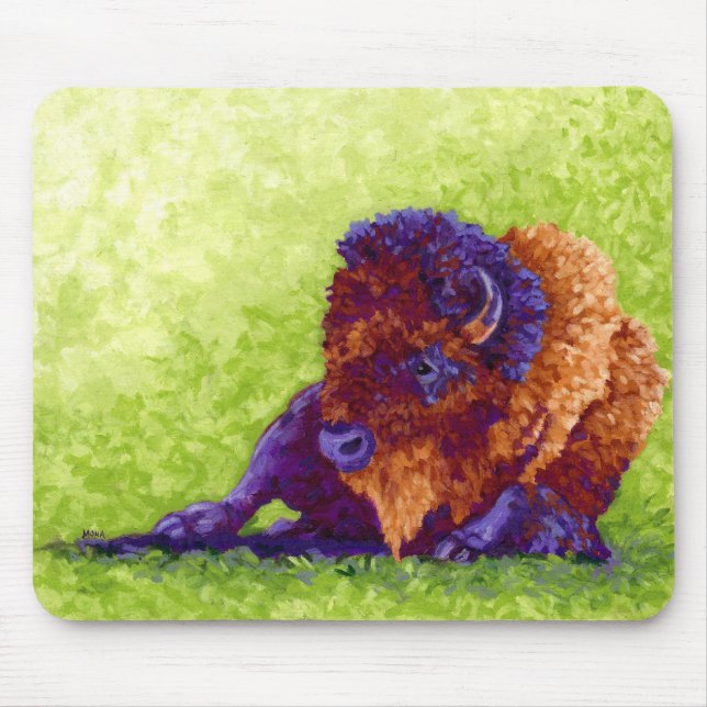 Purpurfärgad buffel musmatta (Framsidan)