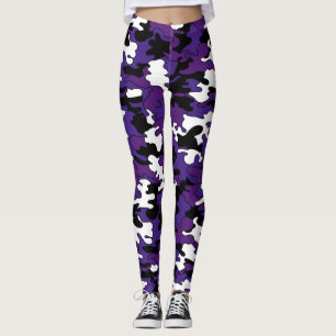 Purpurfärgad Camo damasker Leggings