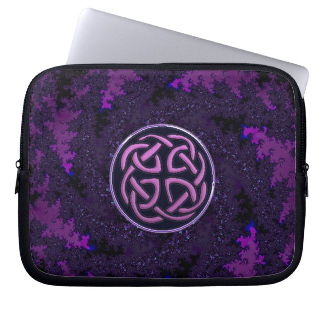 Purpurfärgad Celtic fnurraFractaldesign Laptop Fodral (Framsidan)