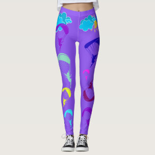 Purpurfärgad damasker för Paraglidingskälmskt Leggings