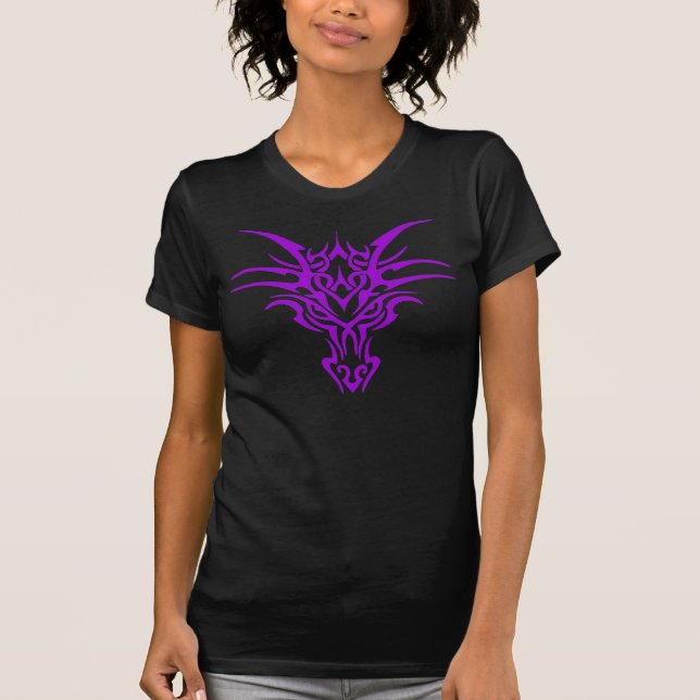 Purpurfärgad damdrake t-shirt (Framsida)