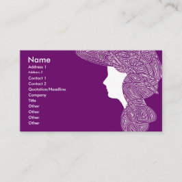 Purpurfärgad damvisitkort visitkort