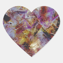 Purpurfärgad dimmaabstrakt hjärtformat klistermärke