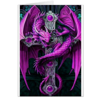 Purpurfärgad drake hälsningskort