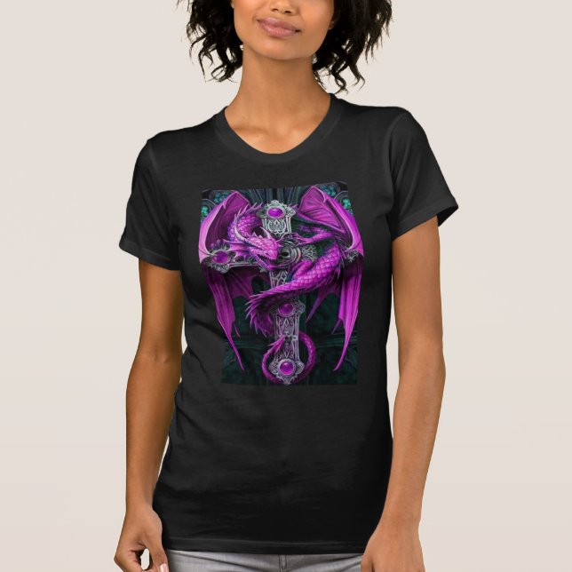 Purpurfärgad drake tee shirt (Framsida)