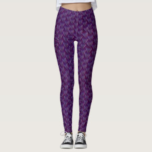 Purpurfärgad drakefjälldamasker leggings