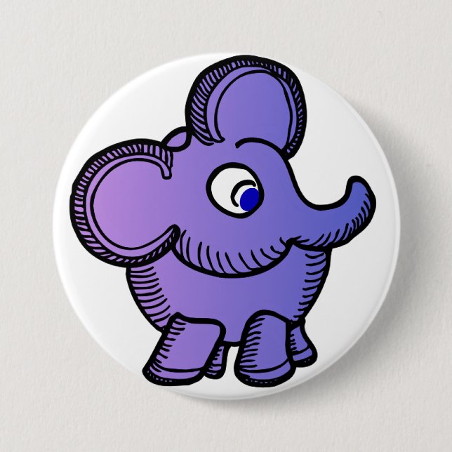 Purpurfärgad elefant knapp (Framsida)