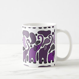 Purpurfärgad elefantkonstabstrakt kaffemugg