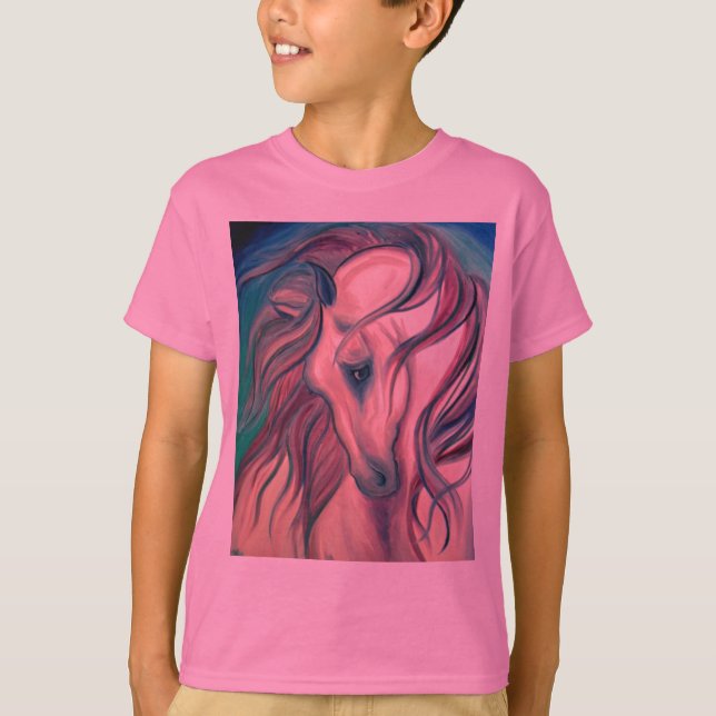 Purpurfärgad fantasihäst tee shirt (Framsida)