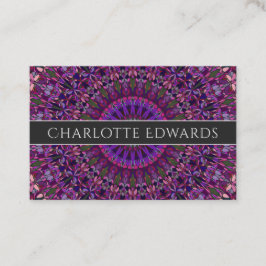 Purpurfärgad färgrik blom- Mandala Visitkort