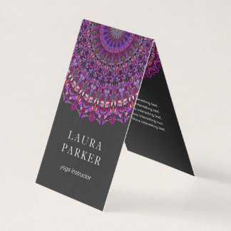 Purpurfärgad färgrik blom- Mandala Visitkort