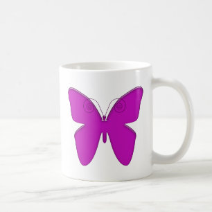 Purpurfärgad fjäril kaffemugg