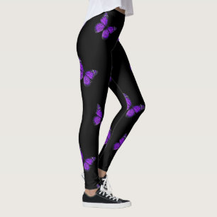 Purpurfärgad fjäril leggings