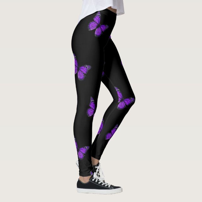 Purpurfärgad fjäril leggings (Höger)