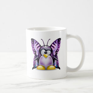 Purpurfärgad fjärilsTux (Linuxtuxen) Kaffemugg