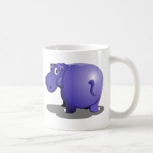 Purpurfärgad flodhästkaffemugg kaffemugg