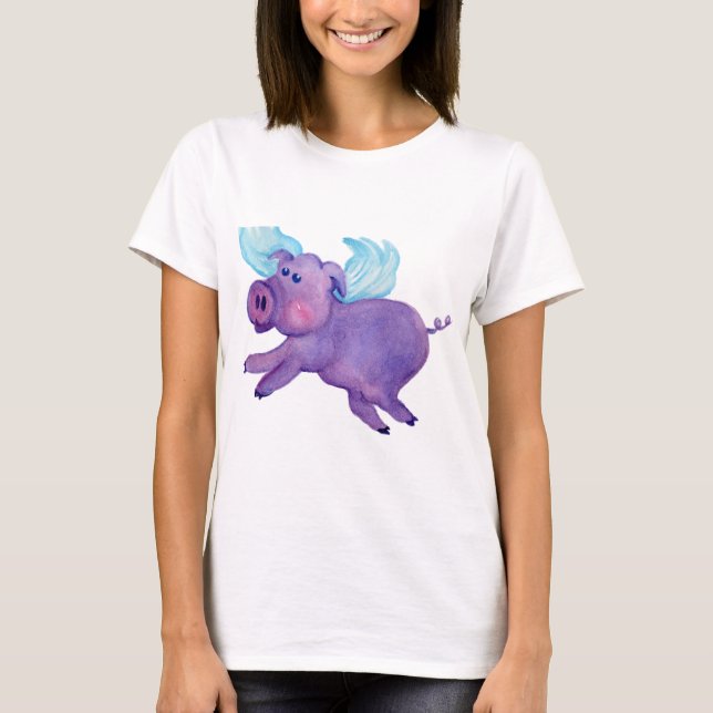 Purpurfärgad flyggris t-shirt (Framsida)