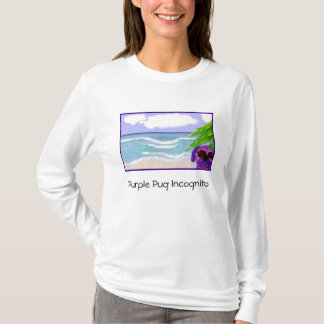 Purpurfärgad för mops skjorta inkognito t-shirt