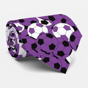 Purpurfärgad fotbollbollCollage - två sidor Slips