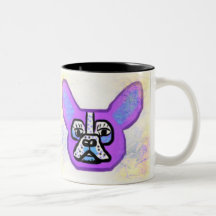 Purpurfärgad fransk bulldoggmugg