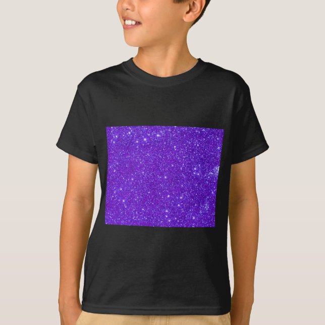 Purpurfärgad gnistraglitteranpassad design ditt t-shirt (Framsida)