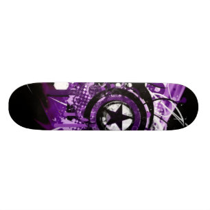 Purpurfärgad grungestjärna old school skateboard bräda 21,6 cm