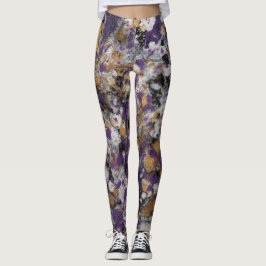 Purpurfärgad & guld- galax leggings