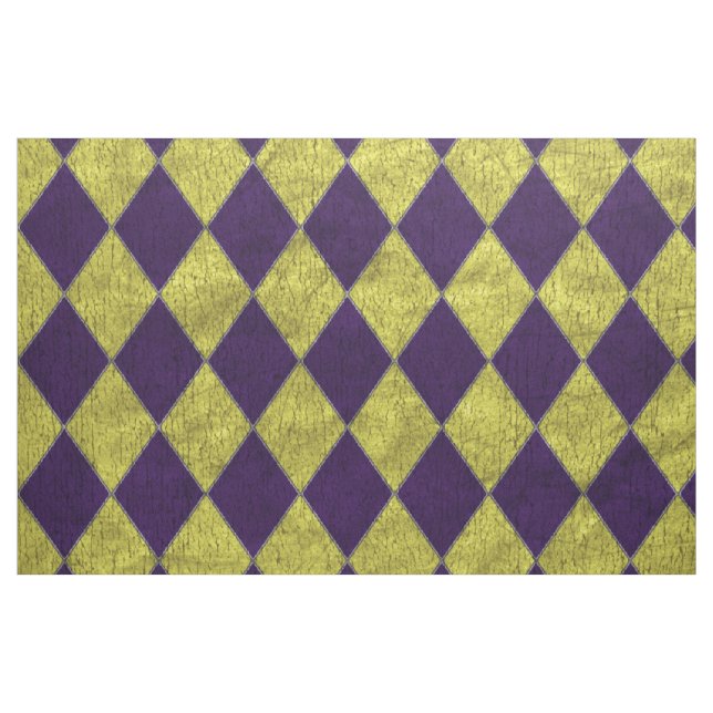 Purpurfärgad & guld- gyckelmakareHarlequin Tyg (Fat Quarter)