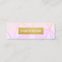 Purpurfärgad guld- mini- visitkort för geometriskt