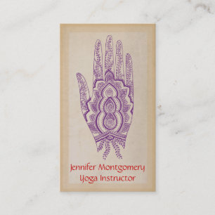 Purpurfärgad Henna räcker Visitkort