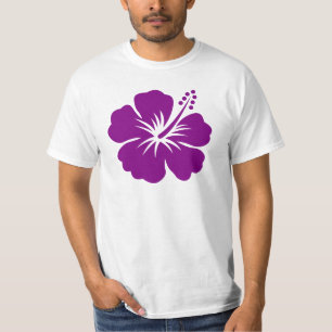 Purpurfärgad hibiskusaloha blomma tee shirt
