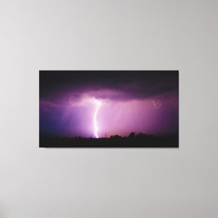 Purpurfärgad himmelblixtstorm canvastryck
