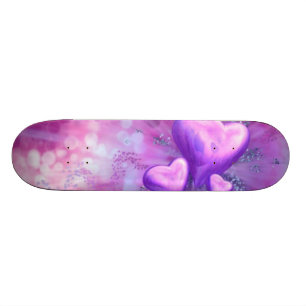 Purpurfärgad hjärta skateboard bräda 20,5 cm