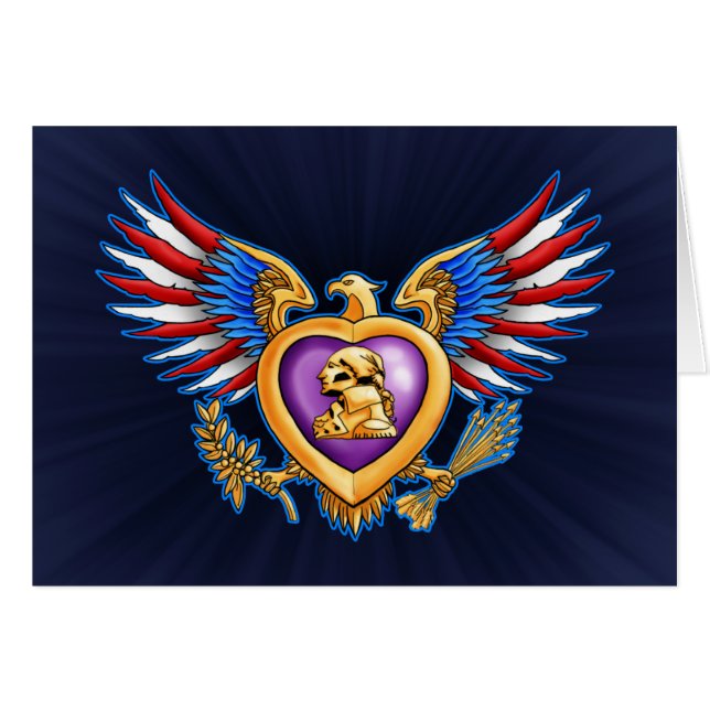 Purpurfärgad hjärtadesign hälsningskort (Framsidan Horizontal)