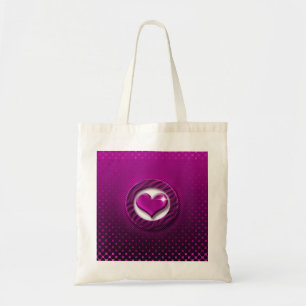 Purpurfärgad hjärtakärlektote bags tygkasse