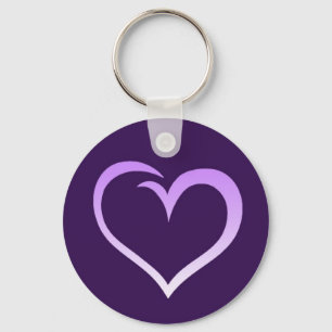 Purpurfärgad hjärtalogotyp Keychain Nyckelring