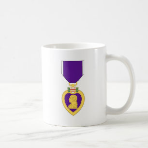 Purpurfärgad hjärtamedalj kaffemugg